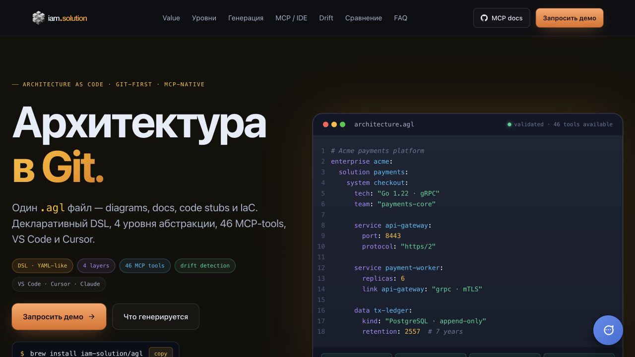 Интерфейс IAM.Solution / AGL